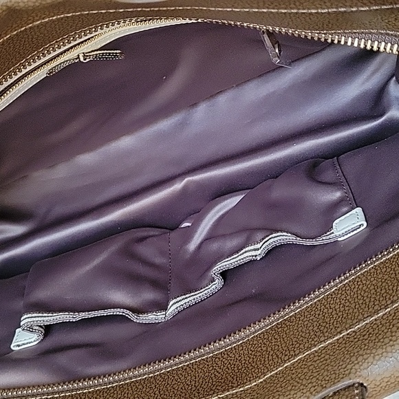 EUC Henri Bendel Olive Brown Croc Embossed & Pebbled Leather Large Satchel Bag - Picture 4 of 6